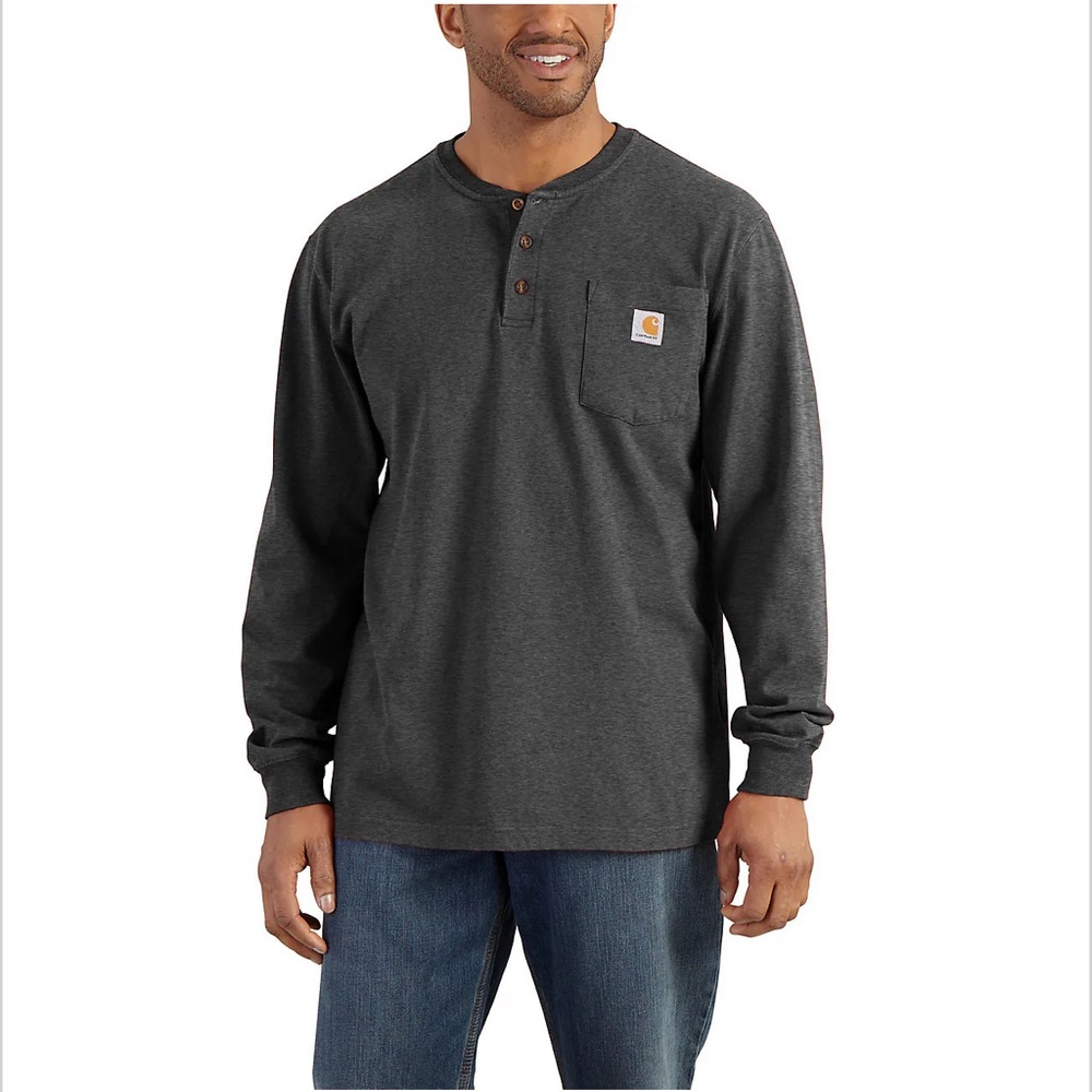 CARHARTT DEARBORN LOOSE LS HENLEY T-SHIRT SIZE 2XL